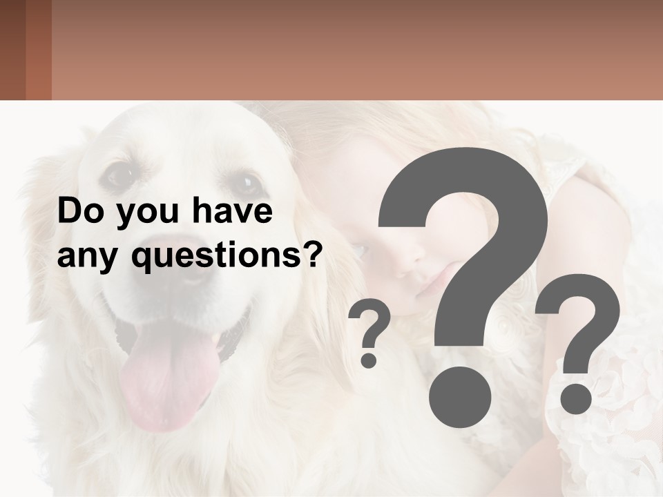 A Girl And A Dog Are Posing For A Picture PowerPoint Template