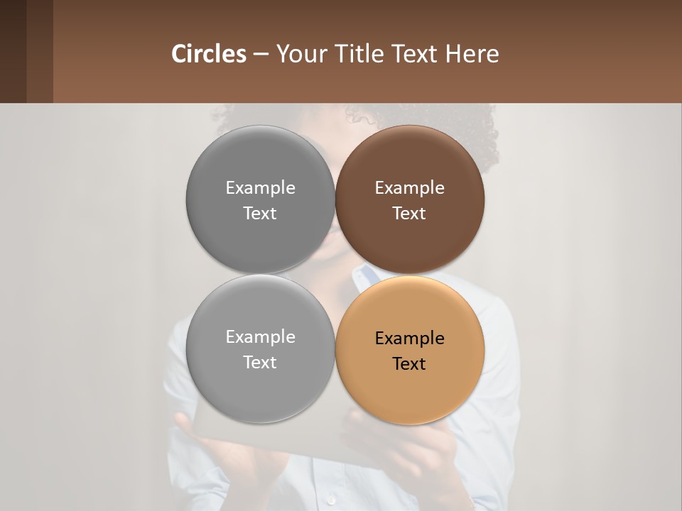 A Woman Holding A Tablet Computer In Her Hands PowerPoint Template