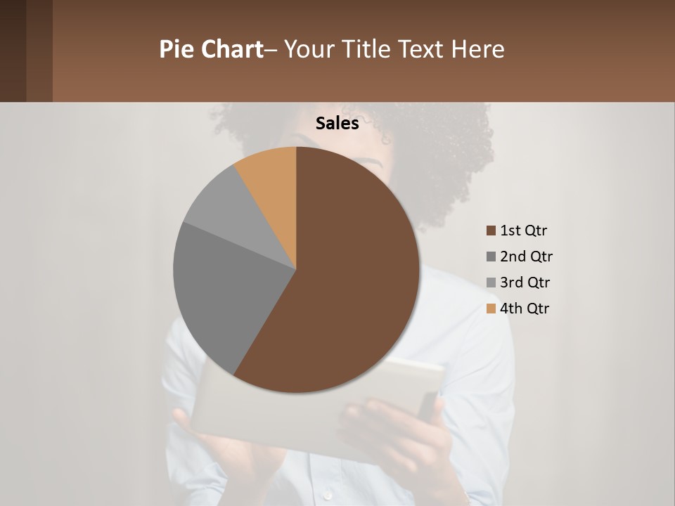 A Woman Holding A Tablet Computer In Her Hands PowerPoint Template
