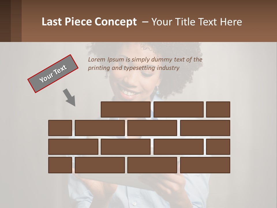 A Woman Holding A Tablet Computer In Her Hands PowerPoint Template
