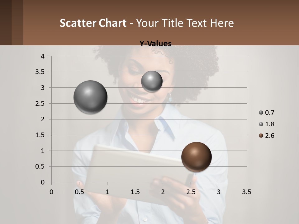 A Woman Holding A Tablet Computer In Her Hands PowerPoint Template
