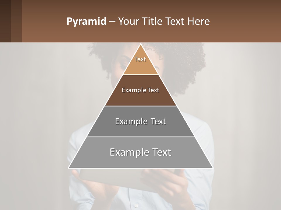 A Woman Holding A Tablet Computer In Her Hands PowerPoint Template