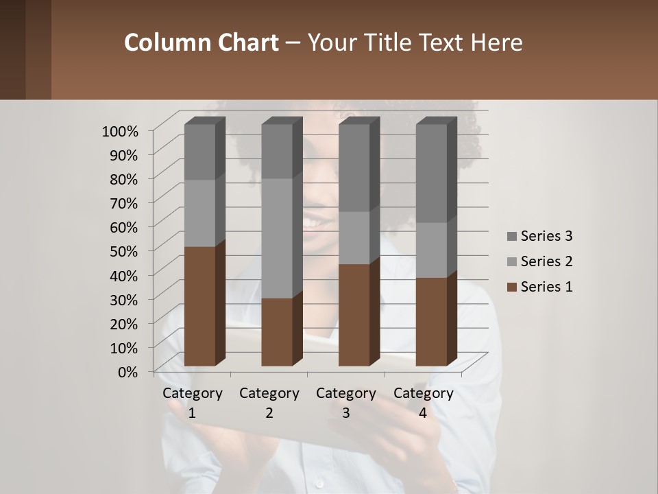 A Woman Holding A Tablet Computer In Her Hands PowerPoint Template