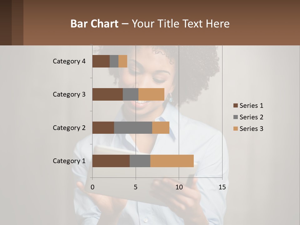 A Woman Holding A Tablet Computer In Her Hands PowerPoint Template