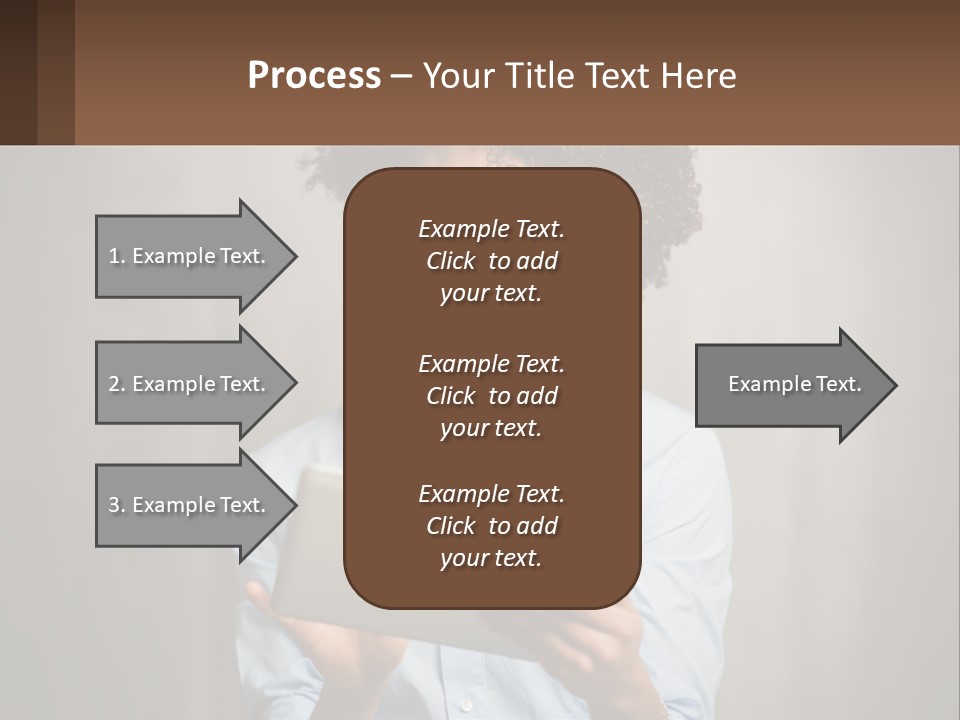 A Woman Holding A Tablet Computer In Her Hands PowerPoint Template