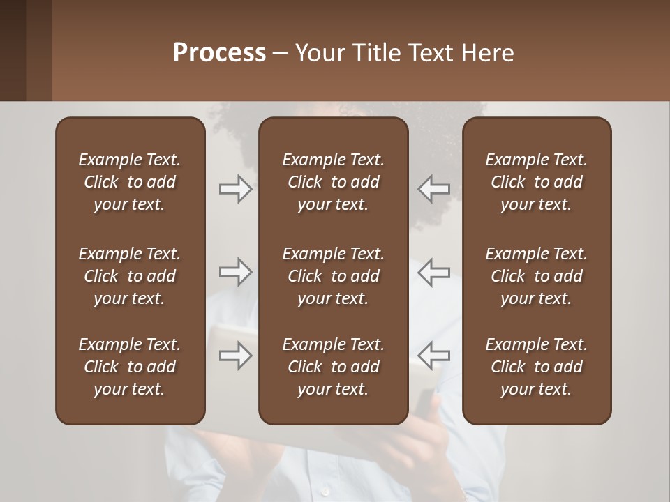 A Woman Holding A Tablet Computer In Her Hands PowerPoint Template