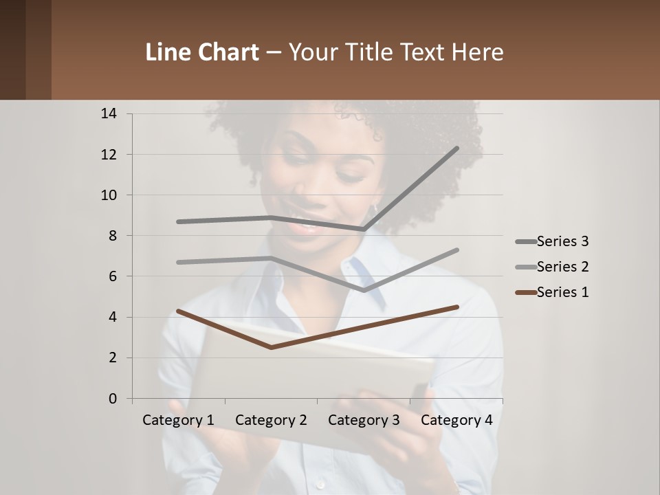 A Woman Holding A Tablet Computer In Her Hands PowerPoint Template