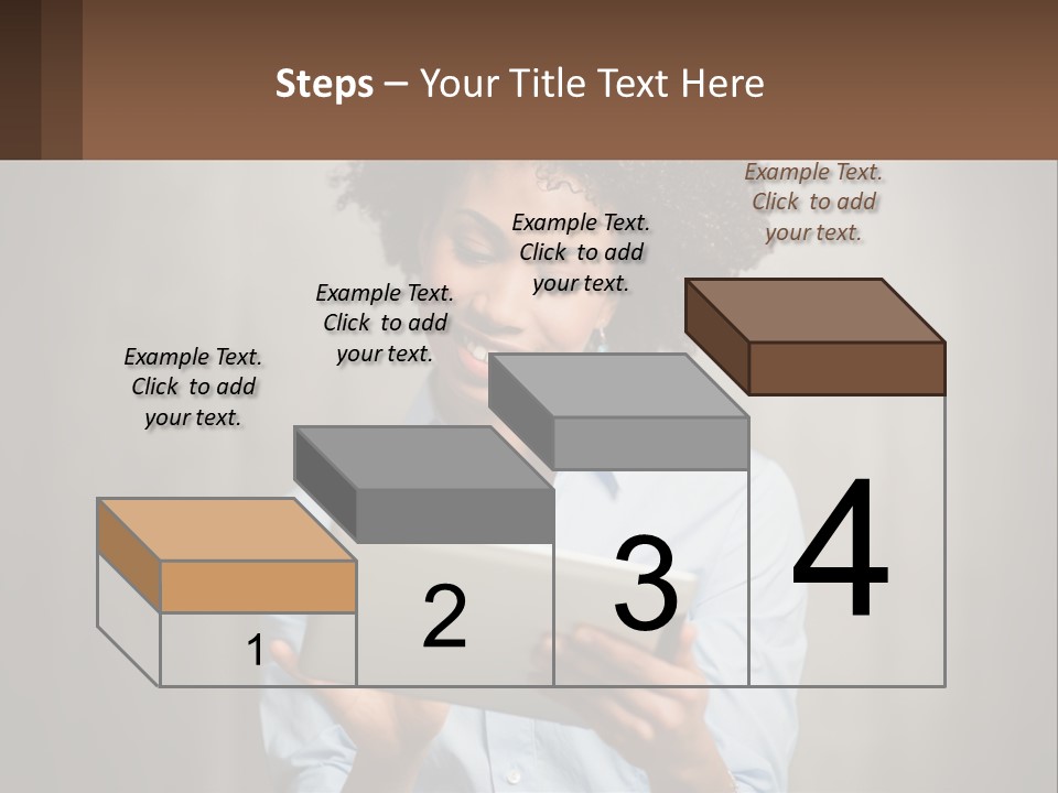 A Woman Holding A Tablet Computer In Her Hands PowerPoint Template