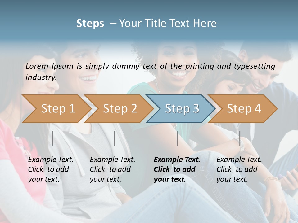 A Group Of Young People Sitting Next To Each Other PowerPoint Template