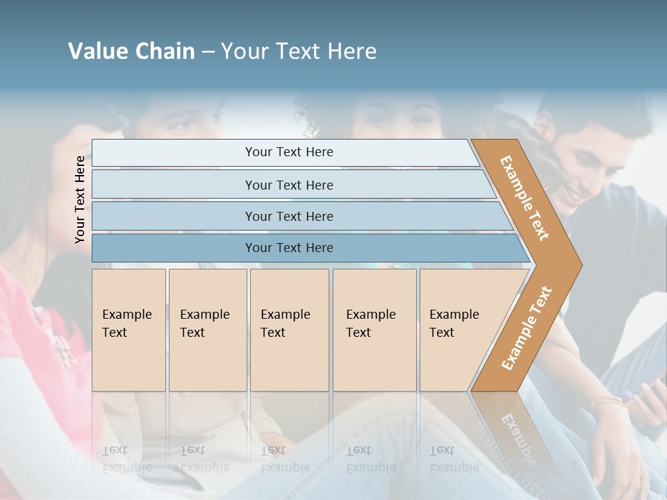A Group Of Young People Sitting Next To Each Other PowerPoint Template