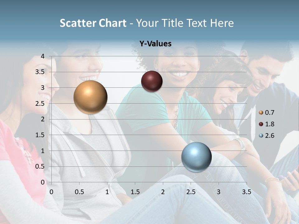 A Group Of Young People Sitting Next To Each Other PowerPoint Template