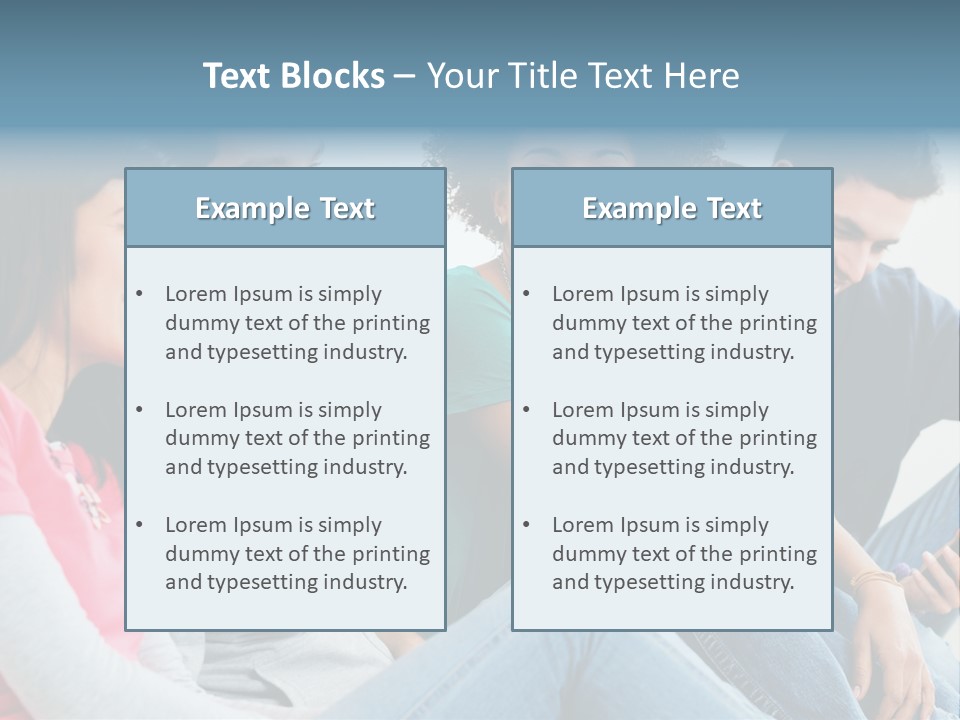 A Group Of Young People Sitting Next To Each Other PowerPoint Template