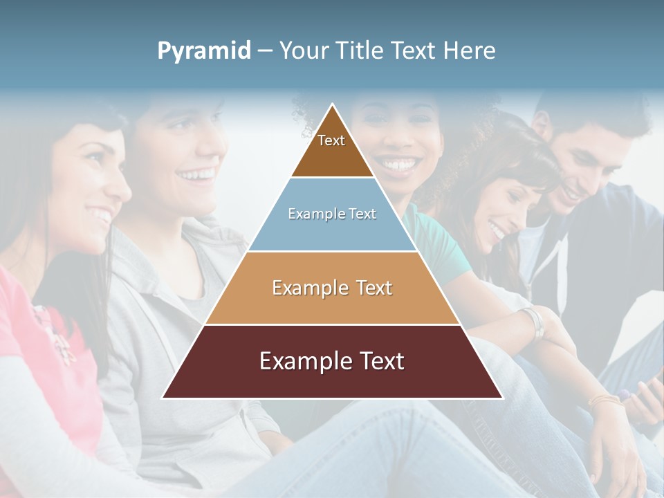 A Group Of Young People Sitting Next To Each Other PowerPoint Template