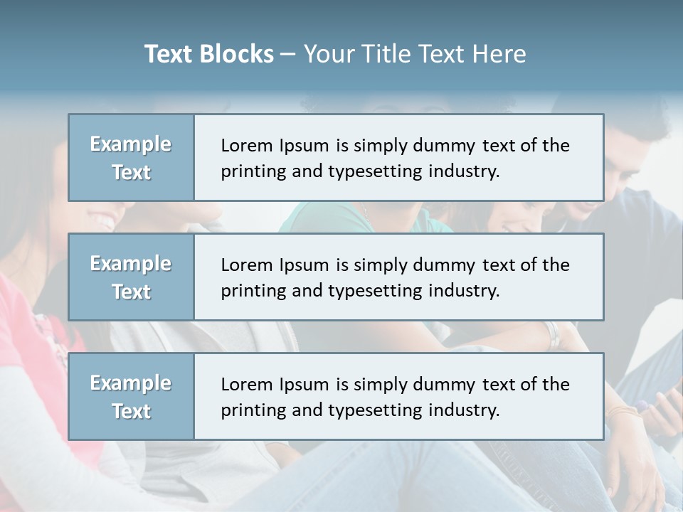 A Group Of Young People Sitting Next To Each Other PowerPoint Template