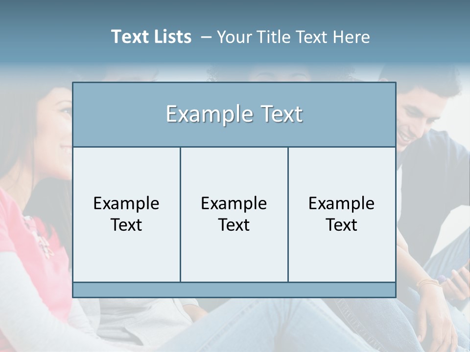 A Group Of Young People Sitting Next To Each Other PowerPoint Template