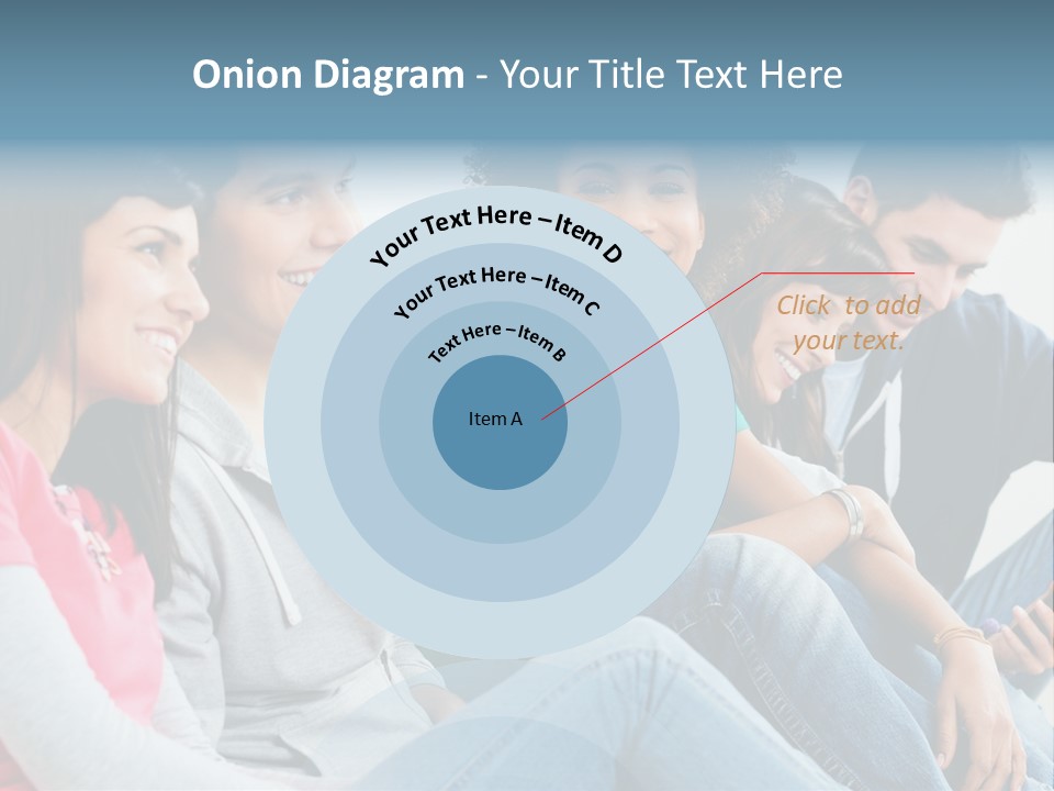 A Group Of Young People Sitting Next To Each Other PowerPoint Template