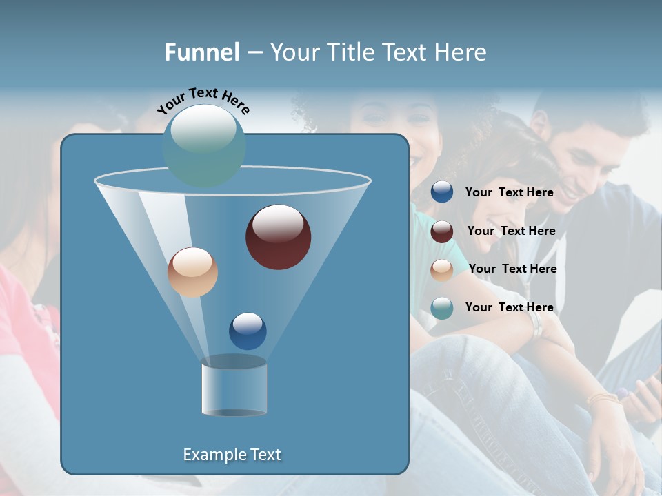 A Group Of Young People Sitting Next To Each Other PowerPoint Template