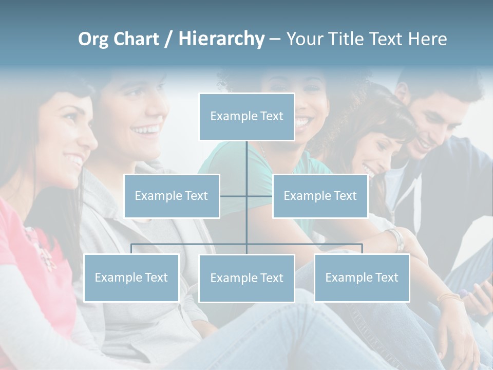 A Group Of Young People Sitting Next To Each Other PowerPoint Template