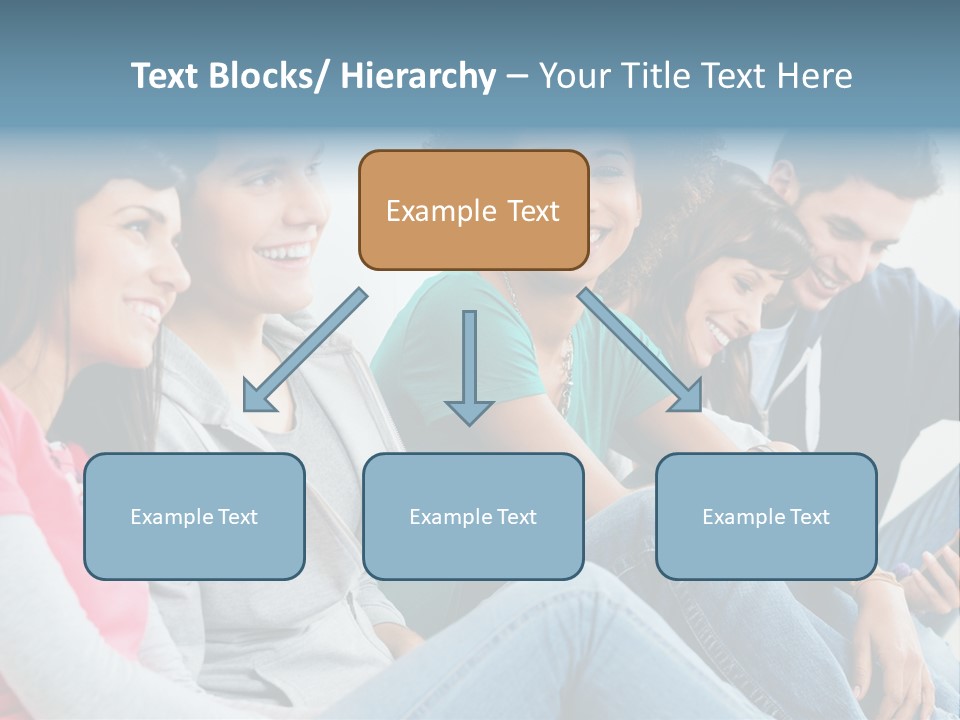 A Group Of Young People Sitting Next To Each Other PowerPoint Template