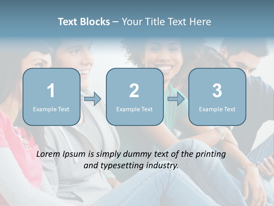 A Group Of Young People Sitting Next To Each Other PowerPoint Template