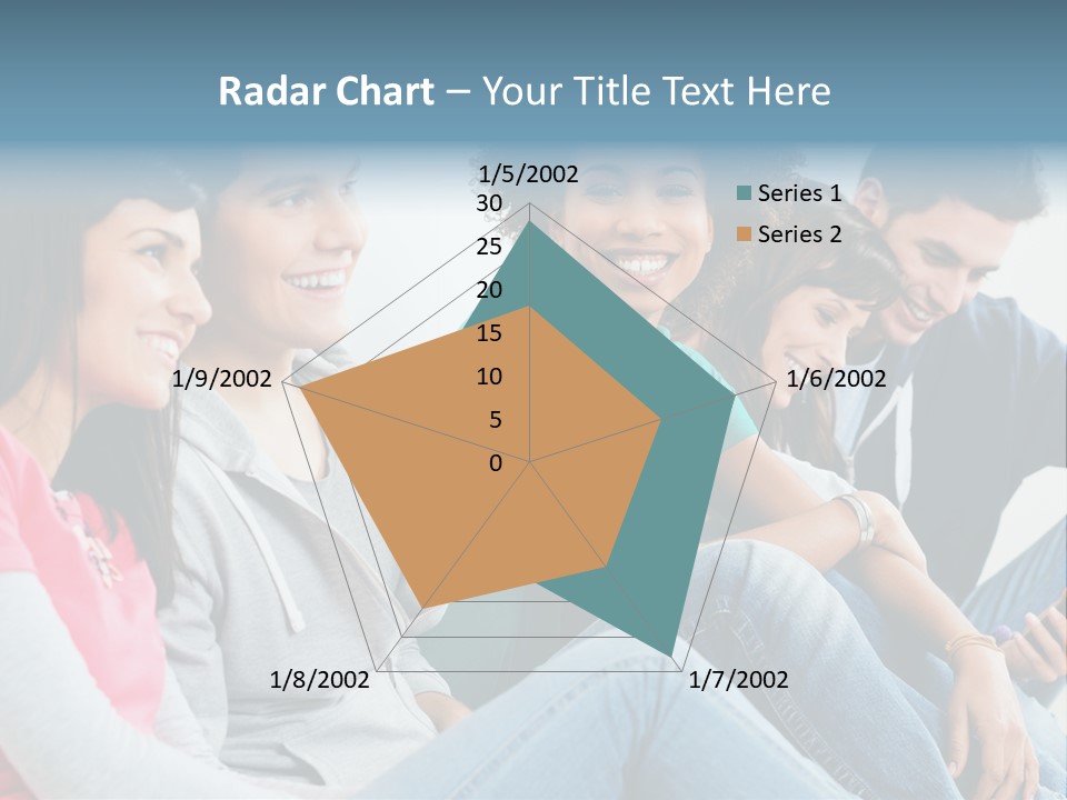 A Group Of Young People Sitting Next To Each Other PowerPoint Template
