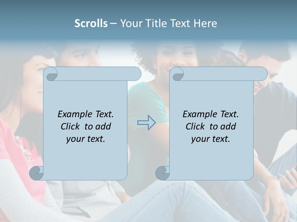 A Group Of Young People Sitting Next To Each Other PowerPoint Template