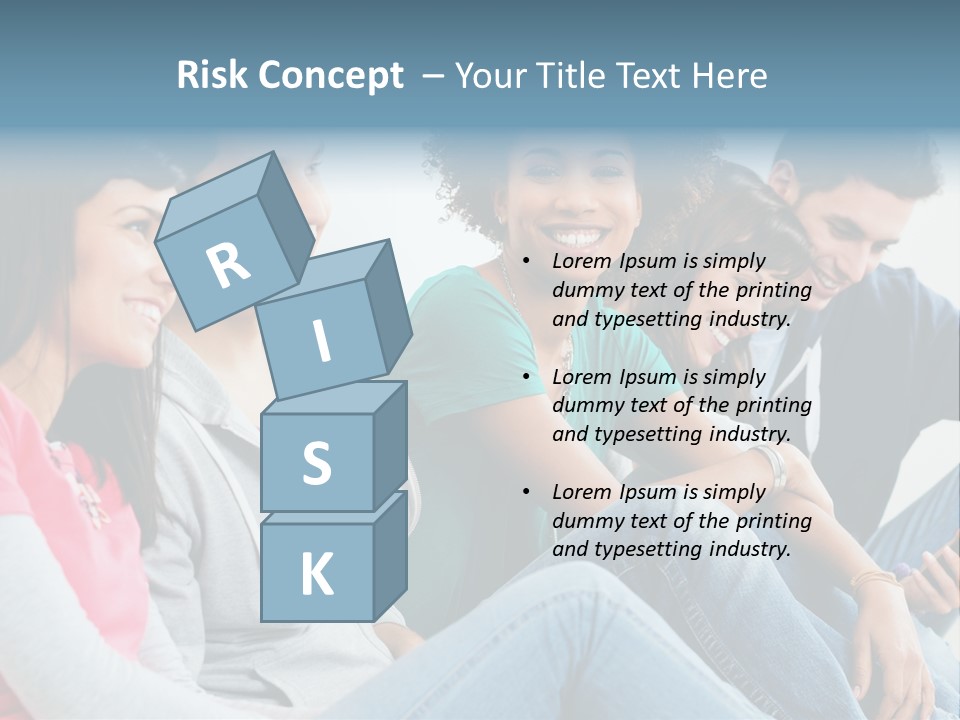 A Group Of Young People Sitting Next To Each Other PowerPoint Template