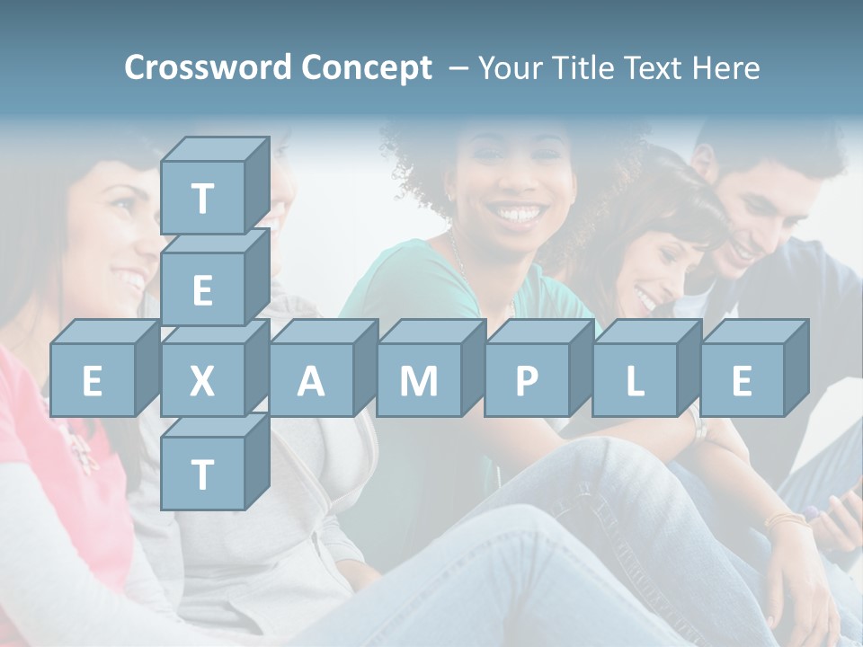 A Group Of Young People Sitting Next To Each Other PowerPoint Template