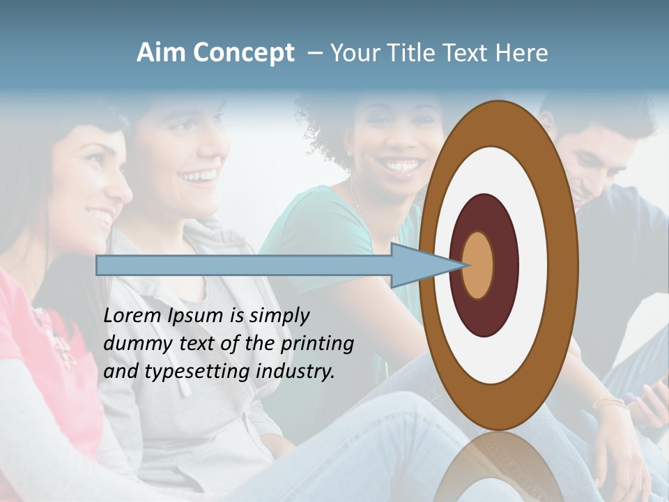 A Group Of Young People Sitting Next To Each Other PowerPoint Template