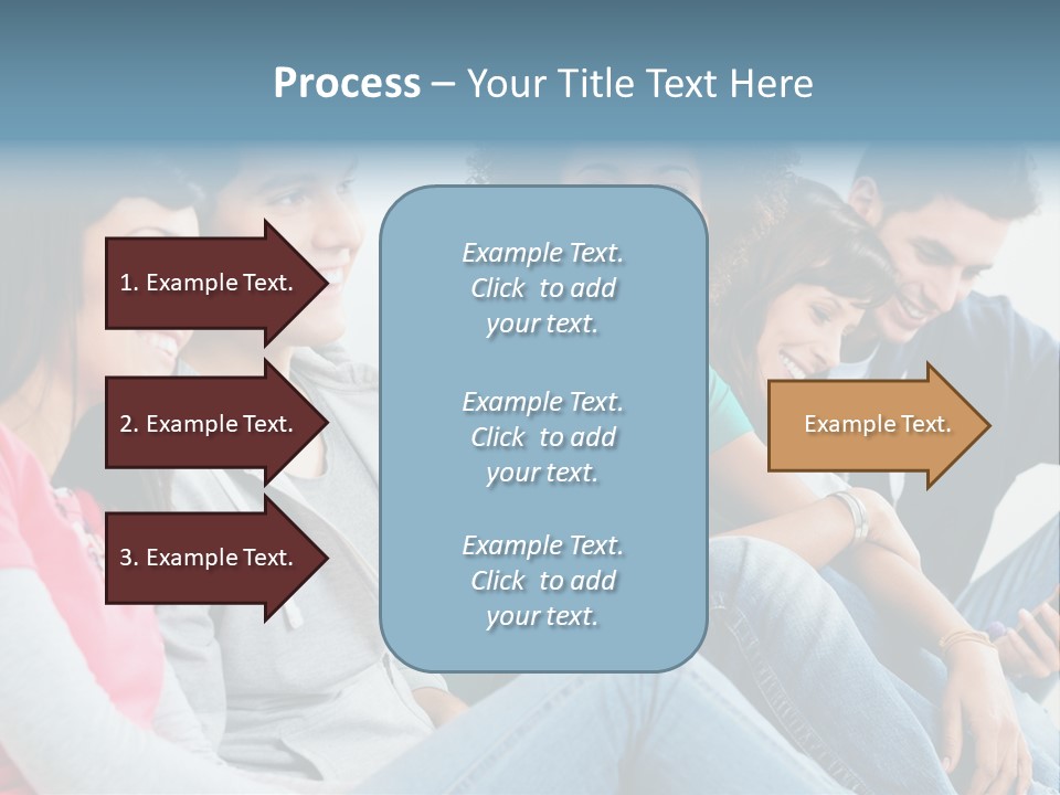 A Group Of Young People Sitting Next To Each Other PowerPoint Template