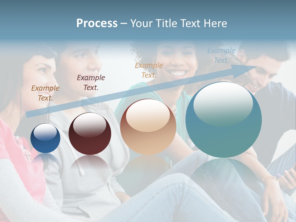 A Group Of Young People Sitting Next To Each Other PowerPoint Template