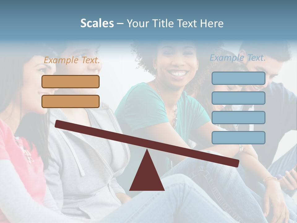 A Group Of Young People Sitting Next To Each Other PowerPoint Template