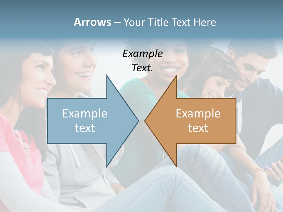 A Group Of Young People Sitting Next To Each Other PowerPoint Template