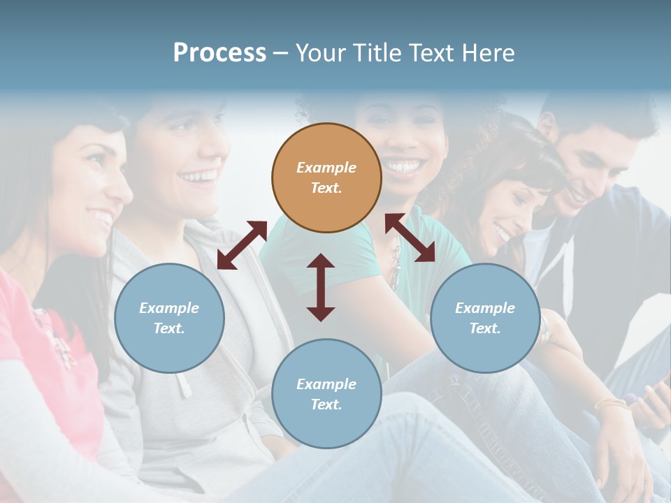 A Group Of Young People Sitting Next To Each Other PowerPoint Template