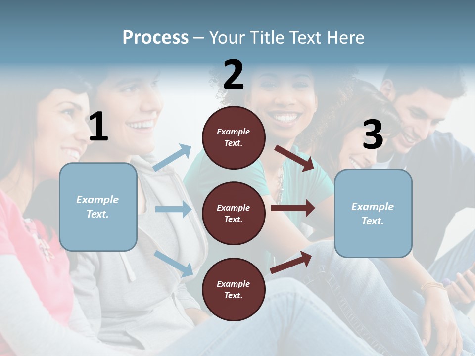 A Group Of Young People Sitting Next To Each Other PowerPoint Template