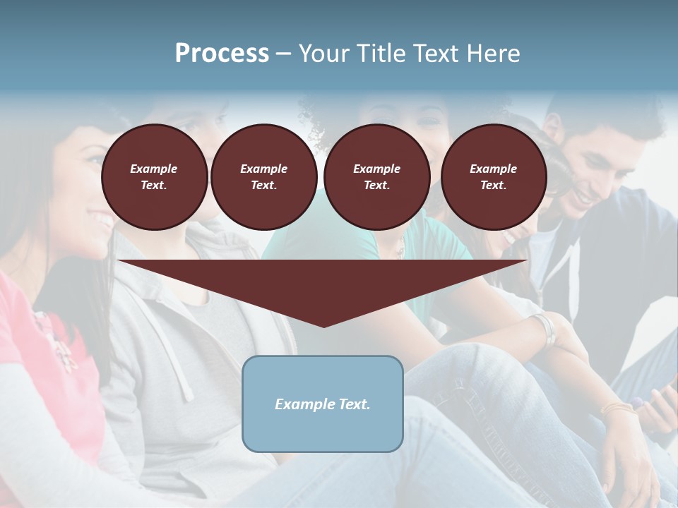 A Group Of Young People Sitting Next To Each Other PowerPoint Template