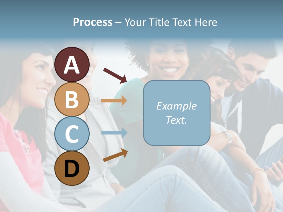 A Group Of Young People Sitting Next To Each Other PowerPoint Template