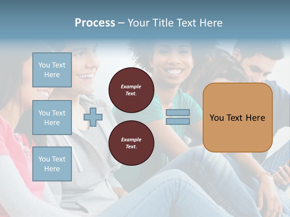 A Group Of Young People Sitting Next To Each Other PowerPoint Template