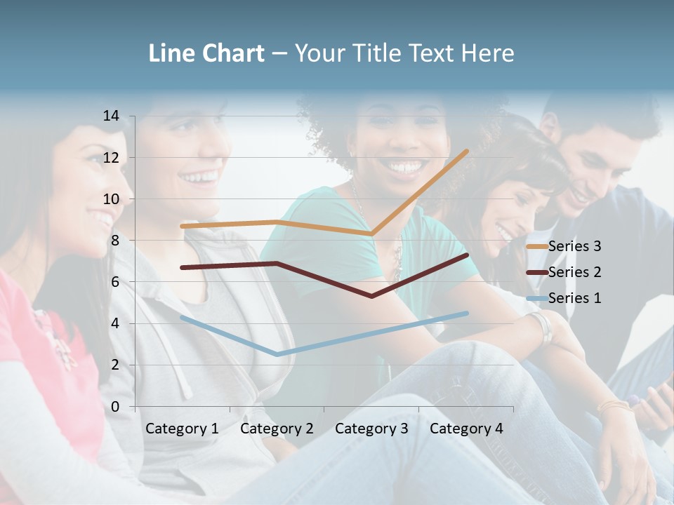 A Group Of Young People Sitting Next To Each Other PowerPoint Template