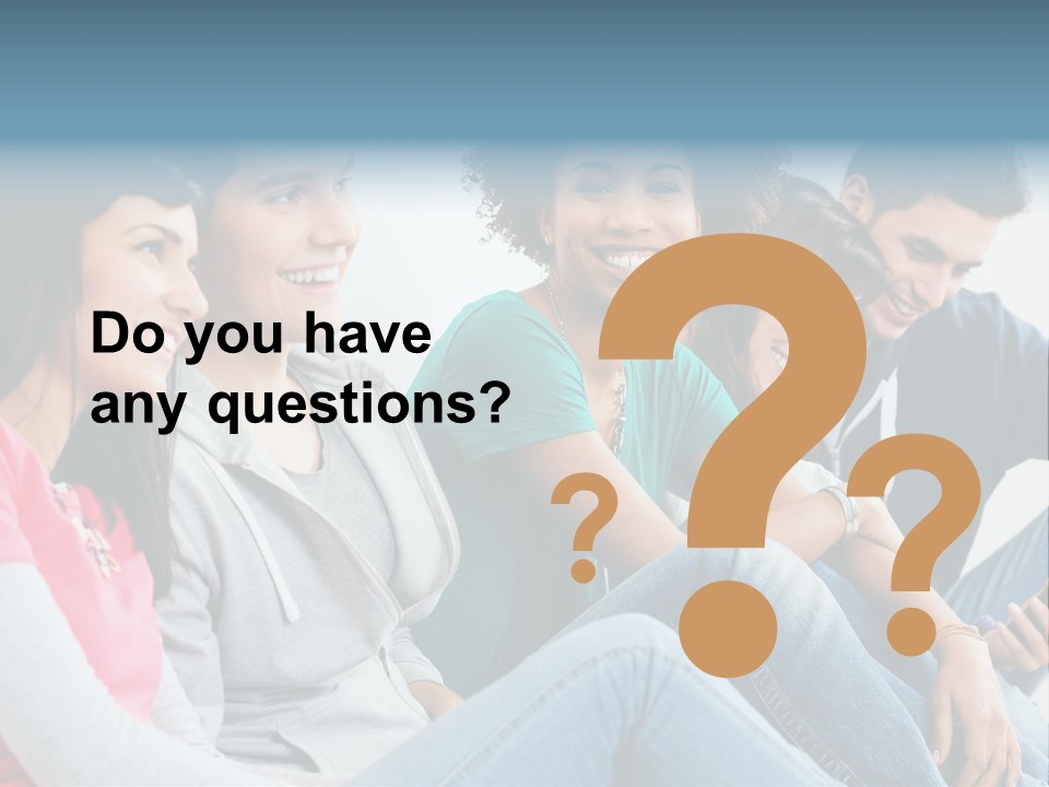A Group Of Young People Sitting Next To Each Other PowerPoint Template