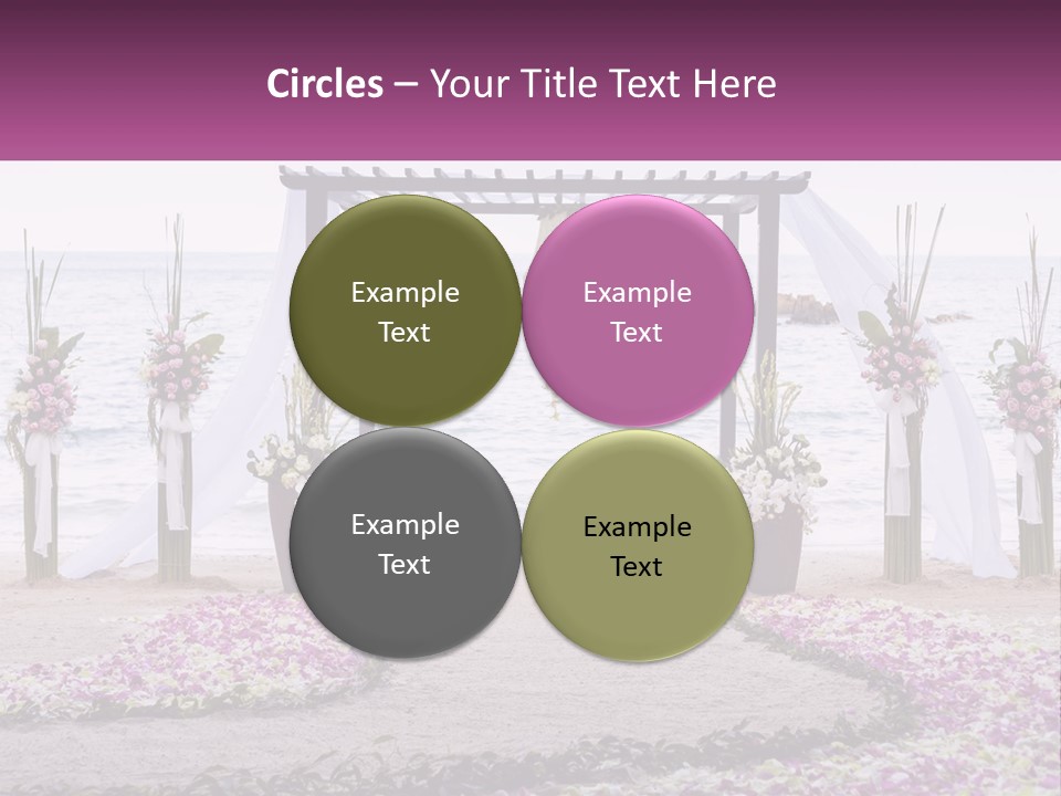 A Wedding Ceremony On The Beach With Flowers PowerPoint Template