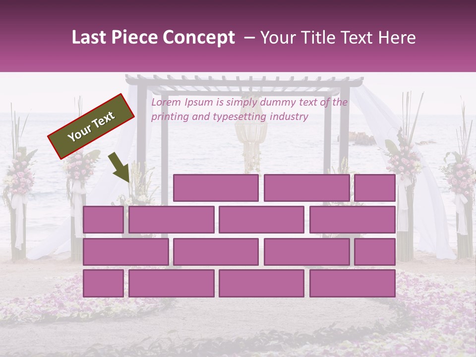 A Wedding Ceremony On The Beach With Flowers PowerPoint Template