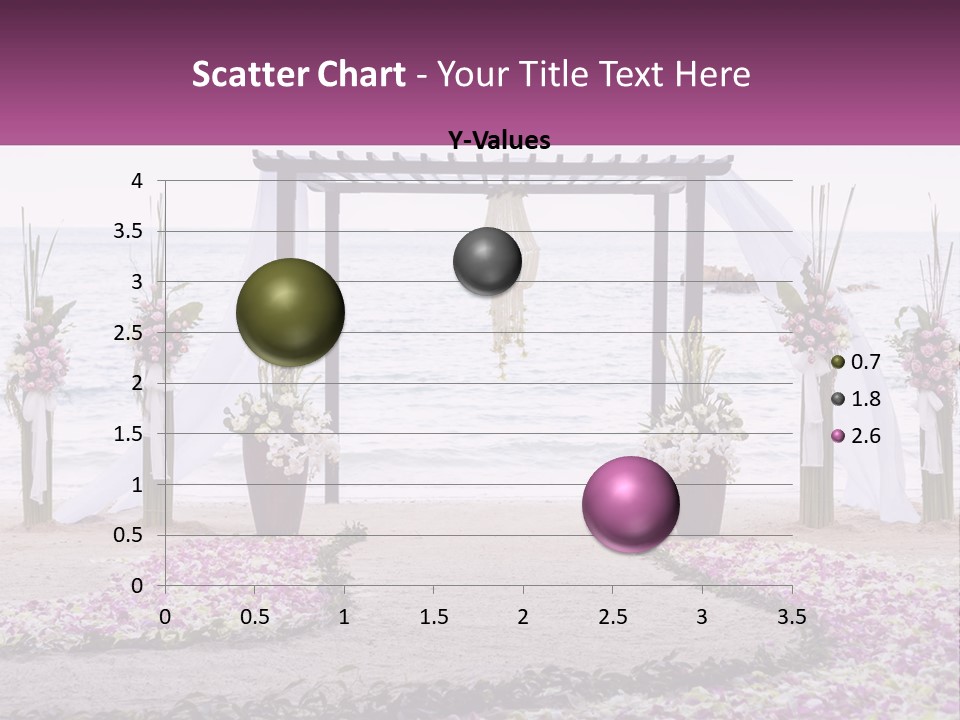 A Wedding Ceremony On The Beach With Flowers PowerPoint Template
