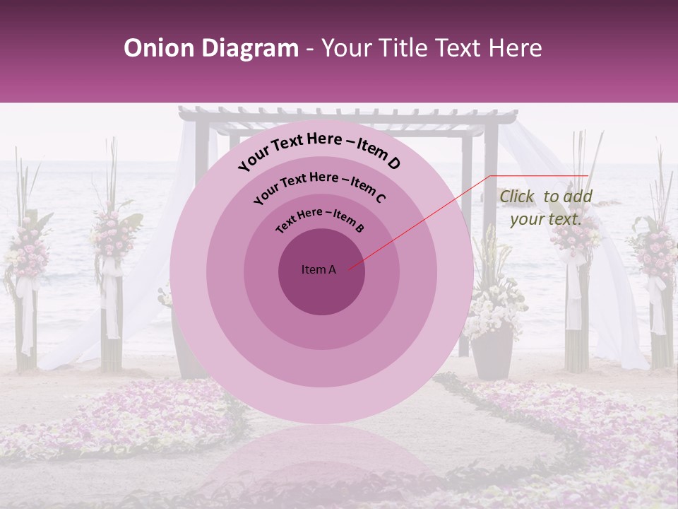 A Wedding Ceremony On The Beach With Flowers PowerPoint Template