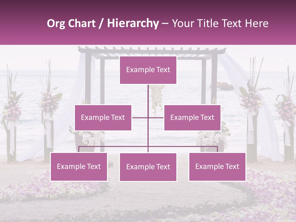 A Wedding Ceremony On The Beach With Flowers PowerPoint Template