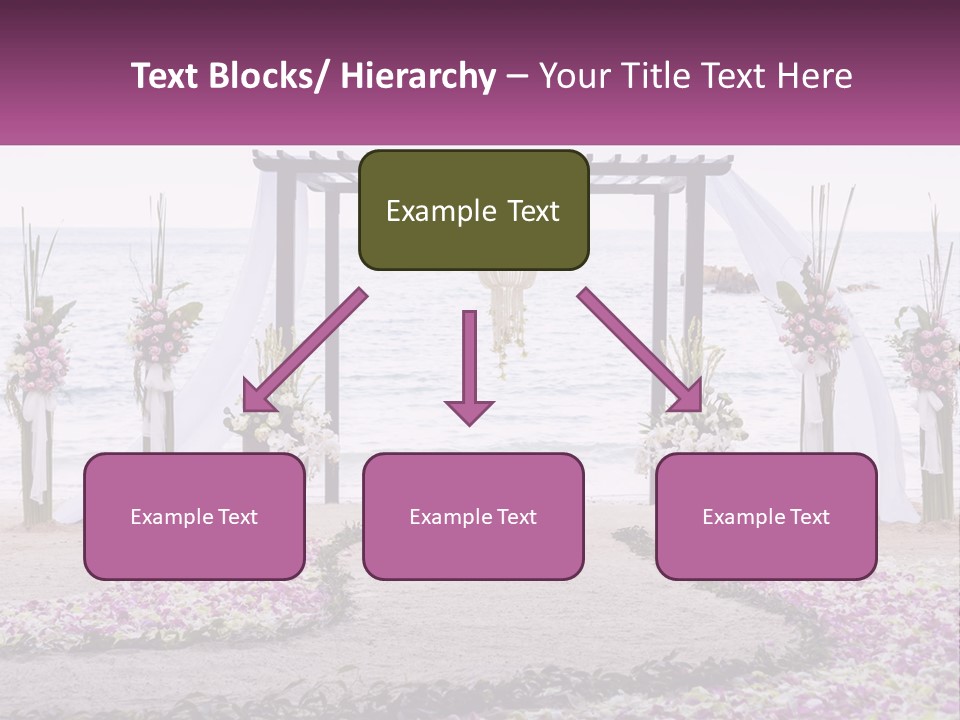 A Wedding Ceremony On The Beach With Flowers PowerPoint Template