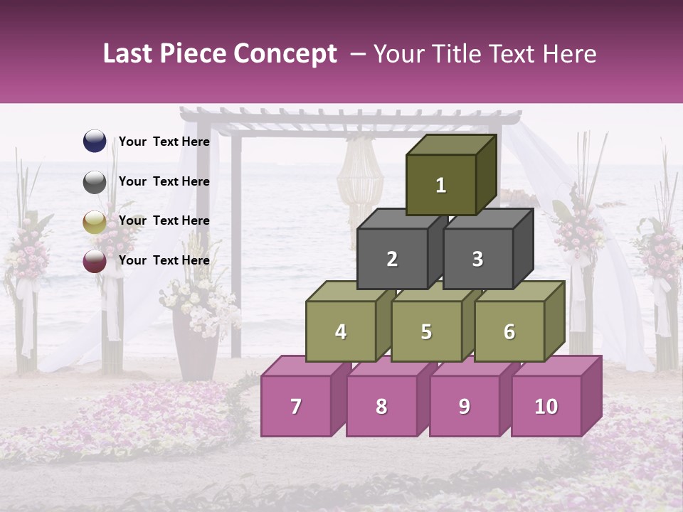 A Wedding Ceremony On The Beach With Flowers PowerPoint Template
