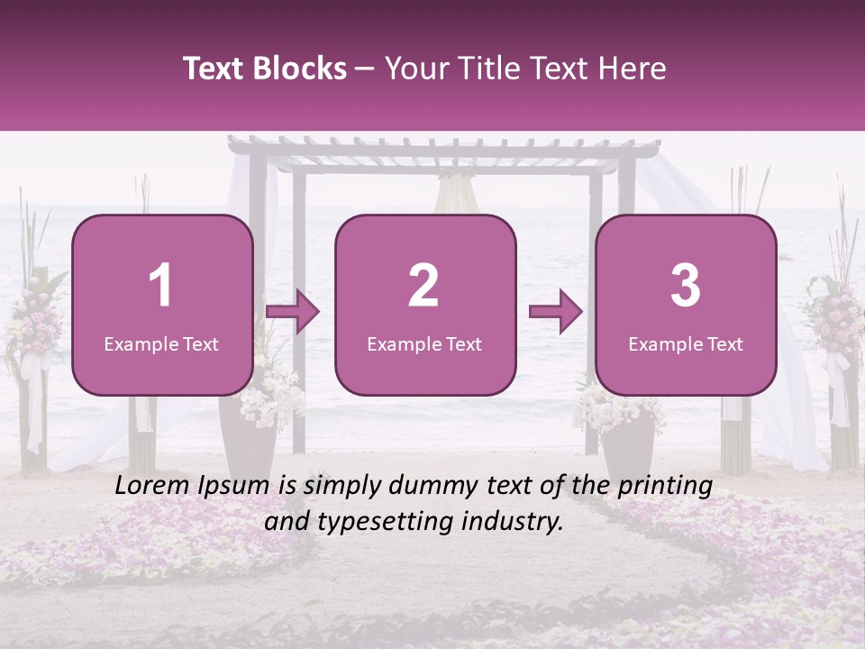 A Wedding Ceremony On The Beach With Flowers PowerPoint Template