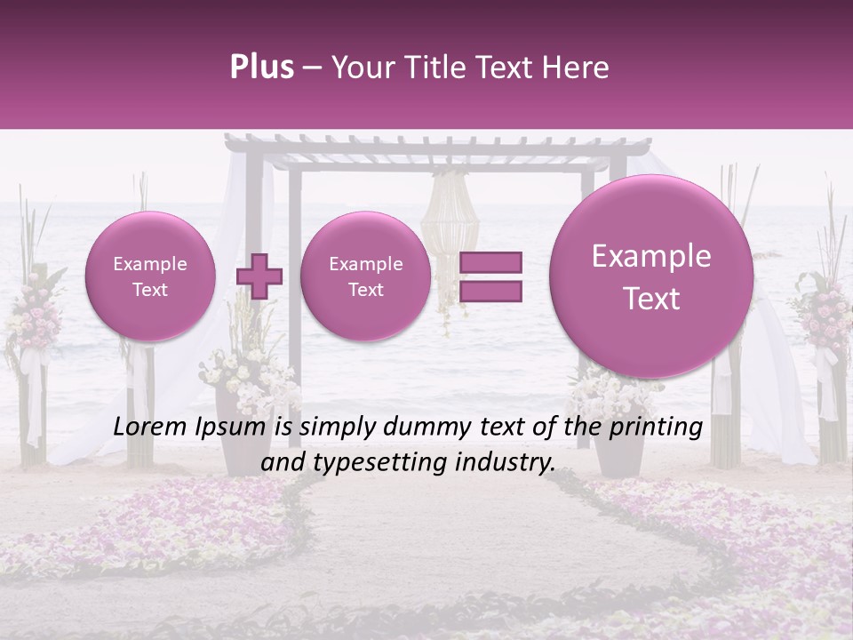 A Wedding Ceremony On The Beach With Flowers PowerPoint Template