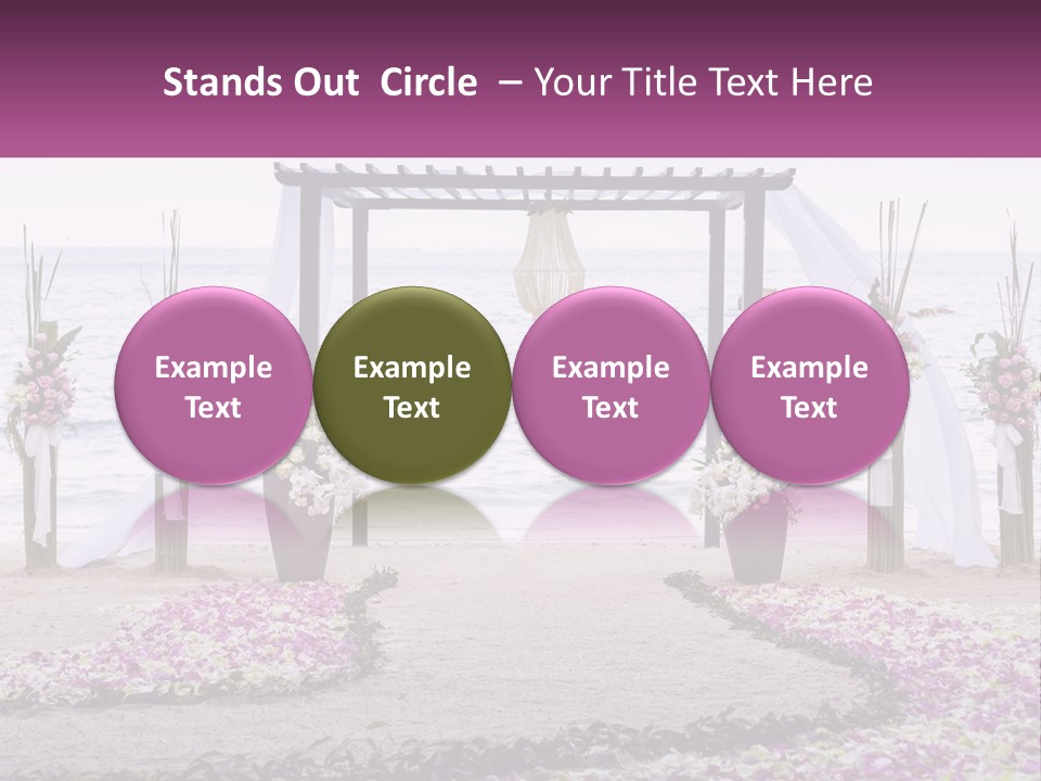 A Wedding Ceremony On The Beach With Flowers PowerPoint Template